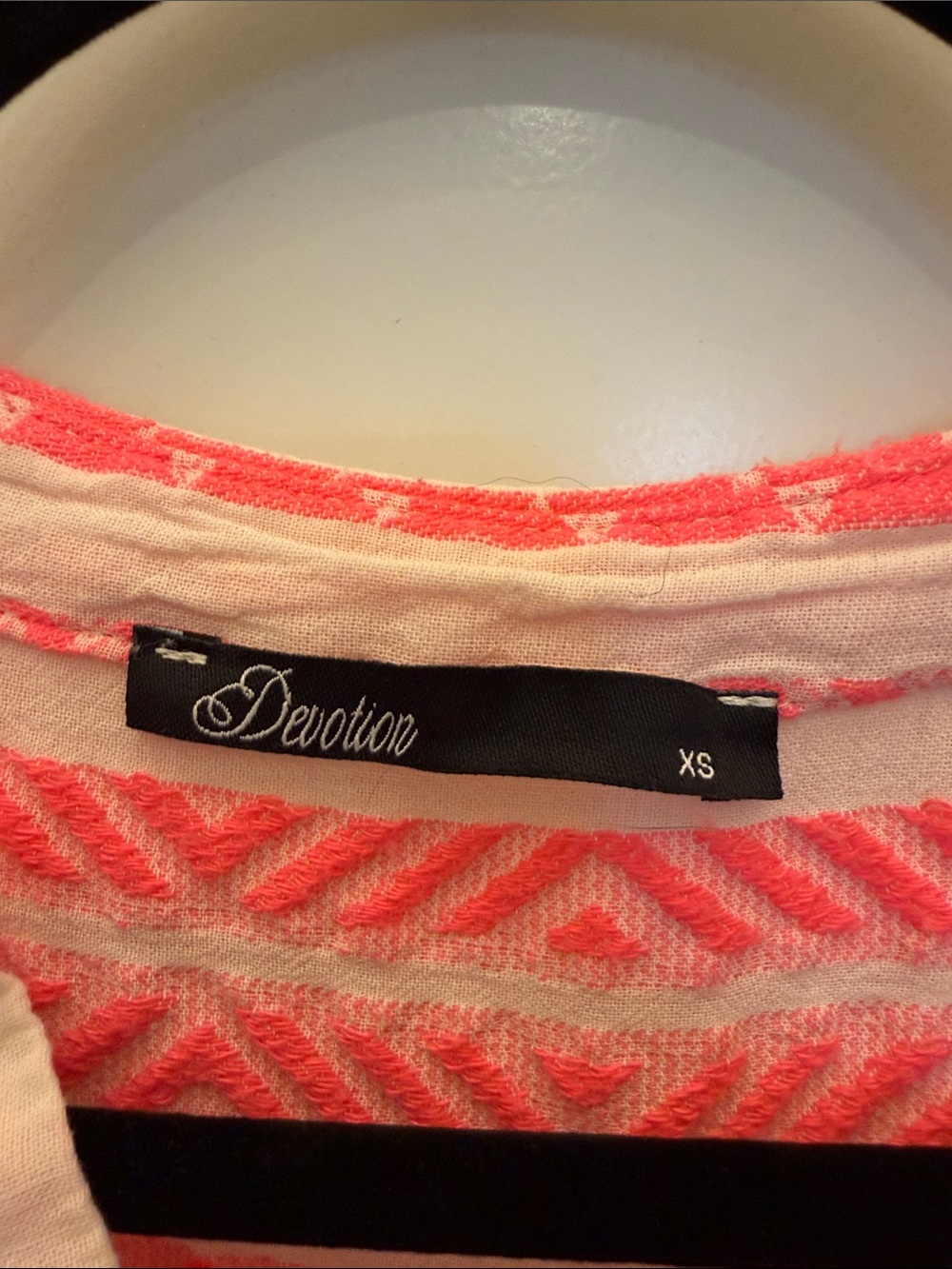 Devotion TWINS Coral & Cream Embroidered Tiered Tunic Dress - Picture 2 of 5